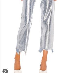 Free People Maggie Foil Jean in Silver